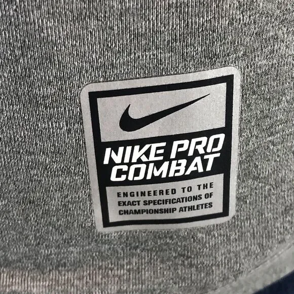 Nike Pro Combat Mens T-Shirt Medium Gray Dri Fit Short Sleeves Athletic … - Picture 7 of 9